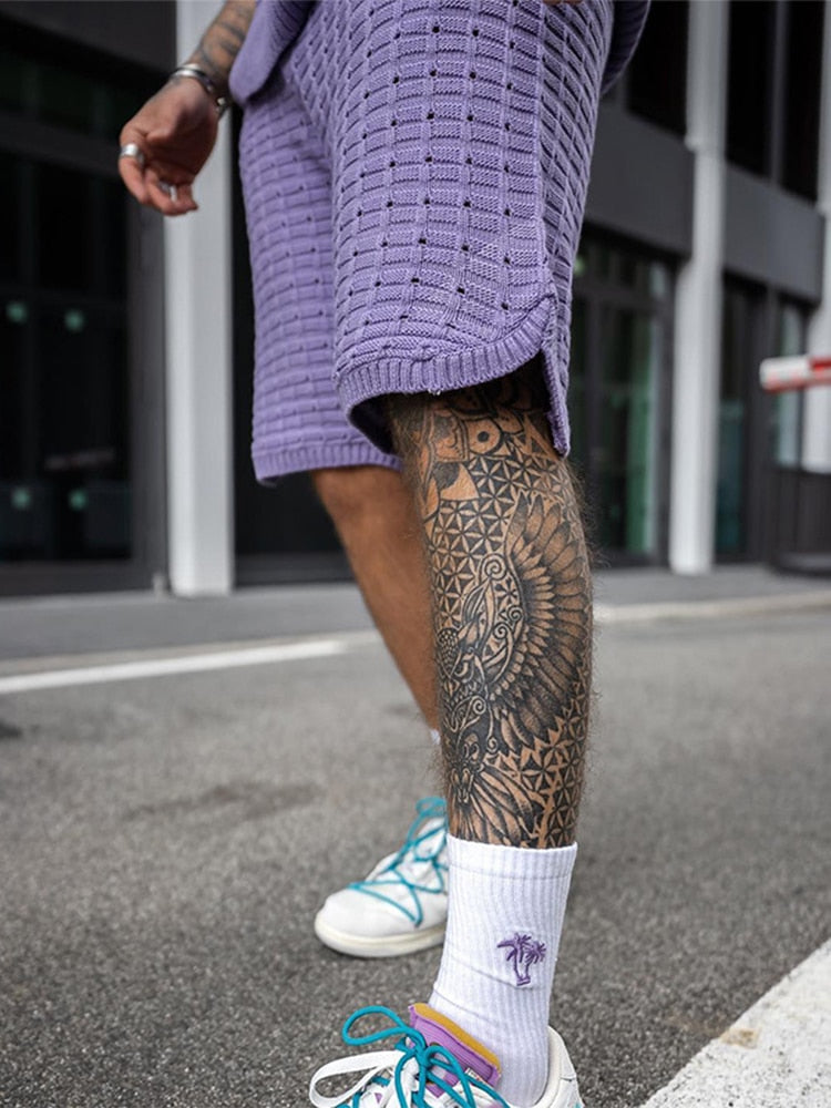 Ensemble Homme Tricot Décontracté Été