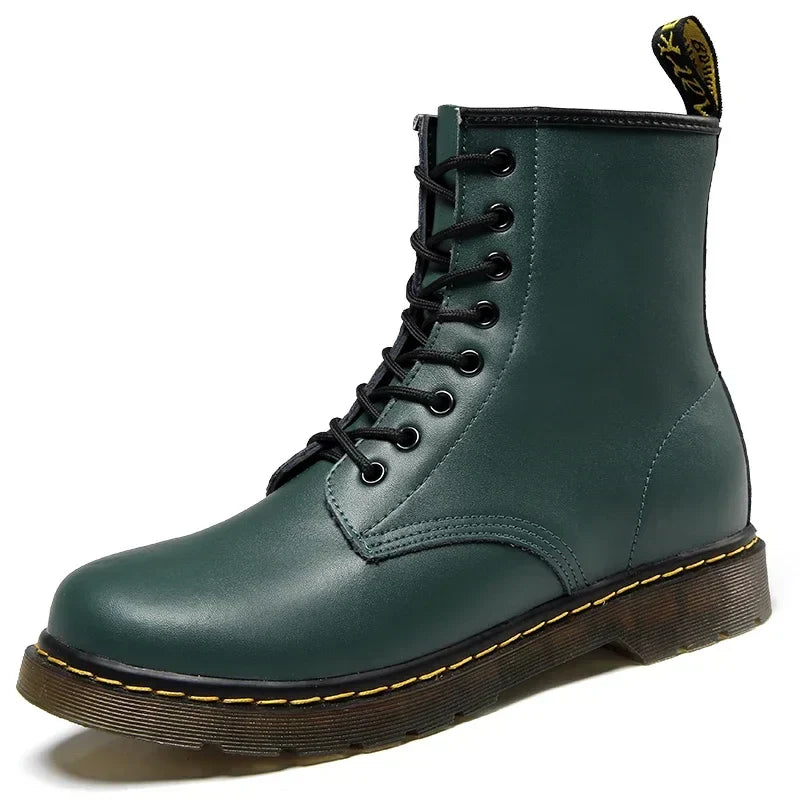 Bottines Unisexe Cuir Imperméable Coupe Montante