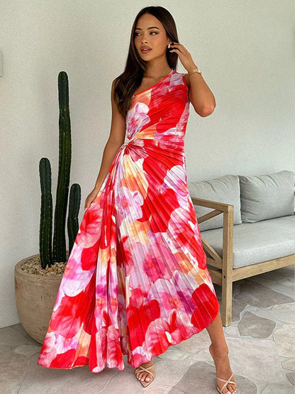 Robe Épaule Dévoilée Fleurs Élégante pour Soirée - BerlinGlamour