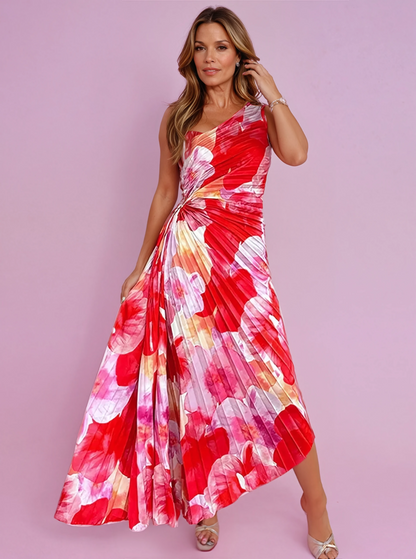 Robe Épaule Dévoilée Fleurs Élégante Féminine - BerlinGlamour