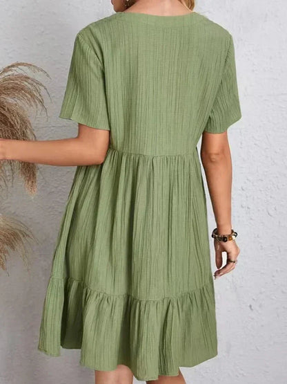 Robe Femme Tissu Texturé Coupe Fluide Effet Drapé