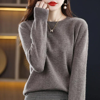 Pull Femme Cachemire Col Rond Coupe Confortable