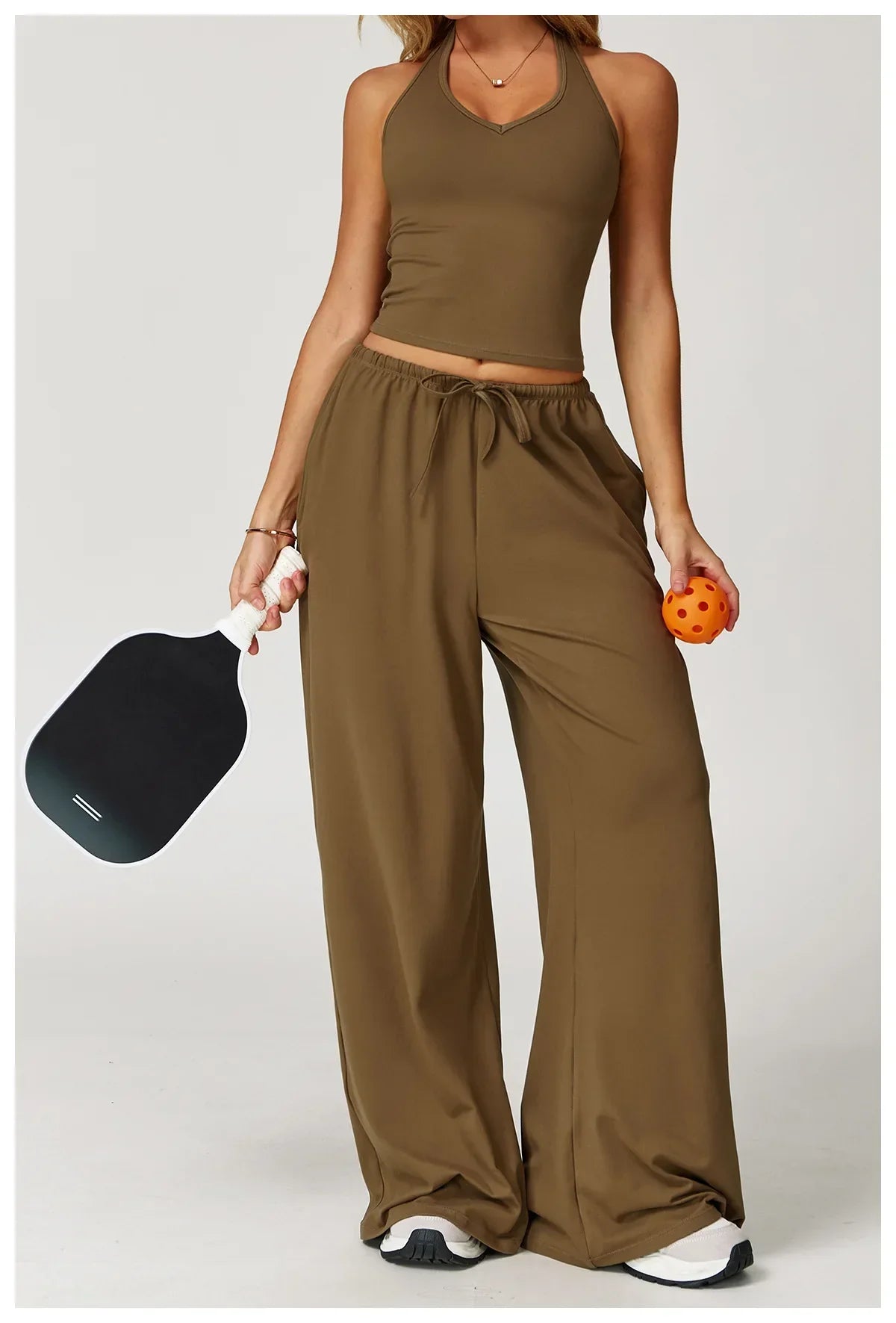 Ensemble Lounge Femme Décontracté Crop Top