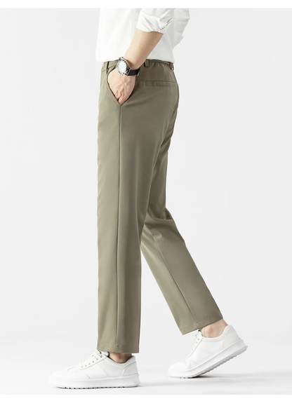 Pantalon Homme Beige Taille Haute Confort et Élégance