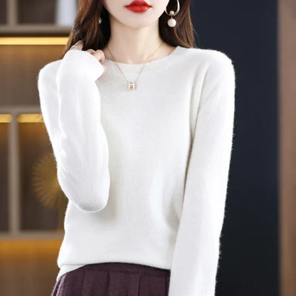 Pull Femme Cachemire Col Rond Coupe Confortable