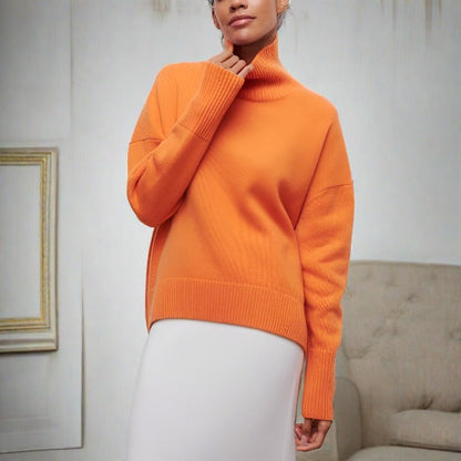 Pull Féminin Col Roulé Bleu Clair
