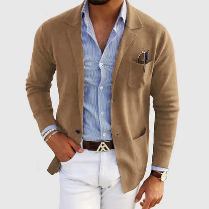 Blazer Homme Décontracté Bleu Marine Modèle Polyvalent