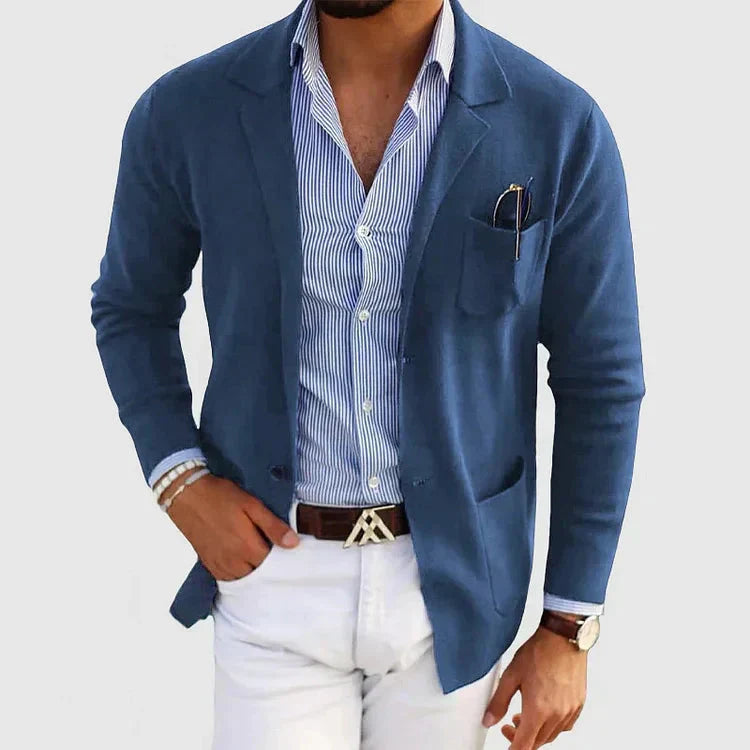 Blazer Homme Décontracté Bleu Marine Modèle Polyvalent