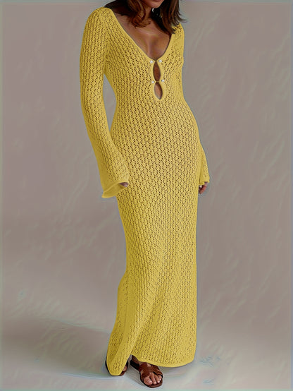 Serelina™ – Robe Maille Longue Transparente Femme Style Bohème Chic Été