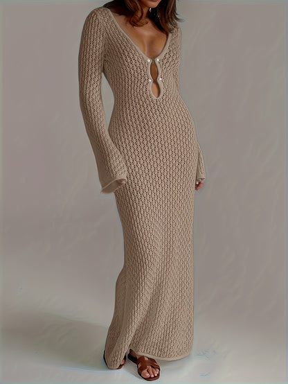 Serelina™ – Robe Maille Longue Transparente Femme Style Bohème Chic Été
