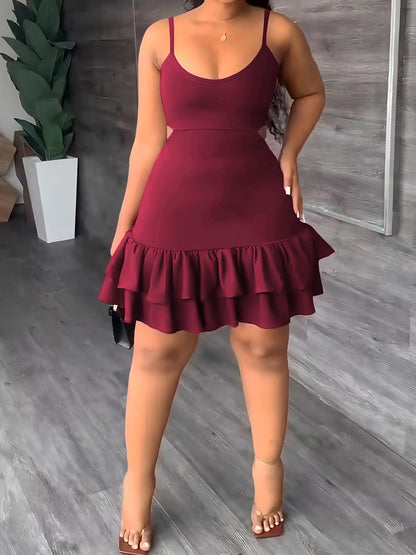 Robe Été Femme Courte Dos Nu sans Manche