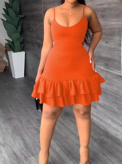 Serenalya™ – Robe Courte Femme Chic Sans Manche Dos Nu Été