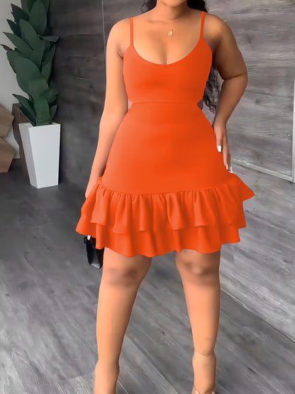 Robe Été Femme Courte Dos Nu sans Manche