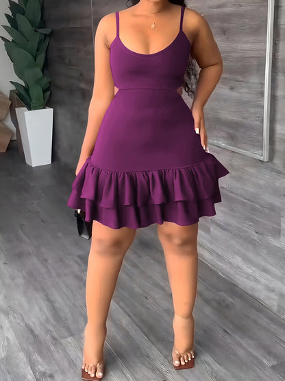 Robe Été Femme Courte Dos Nu sans Manche