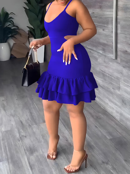 Serenalya™ – Robe Courte Femme Chic Sans Manche Dos Nu Été