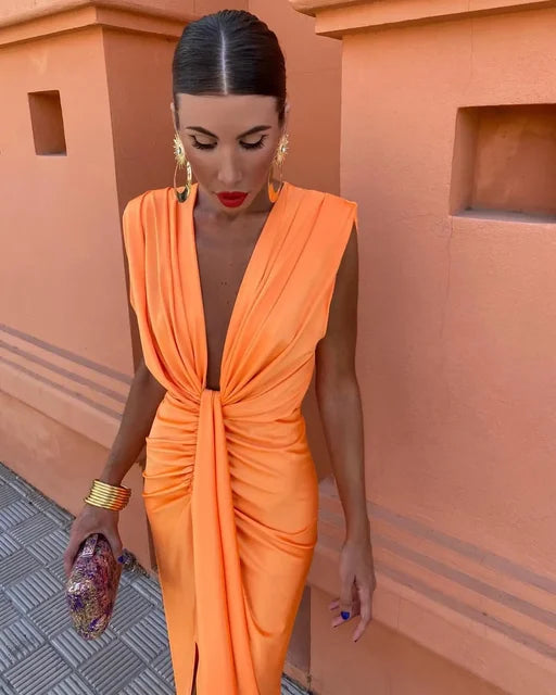 Robe de Soirée Femme Élégante – Robe Longue Dos Nu pour Mariage et Cérémonie - PanierRoyale