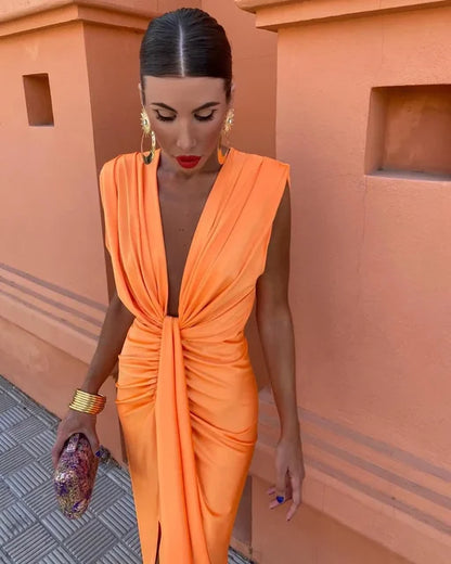 Robe de Soirée Femme Élégante – Robe Longue Dos Nu pour Mariage et Cérémonie - PanierRoyale