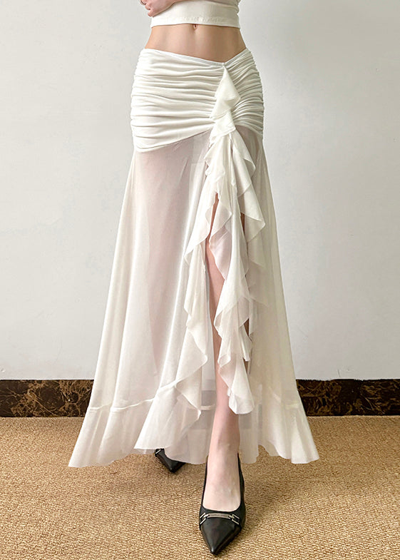 Robe légère en tulle blanc décontractée pour femme été - EasyApparels