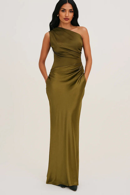 Robe de Soirée Élégante - Robe Longue Satin pour Femme