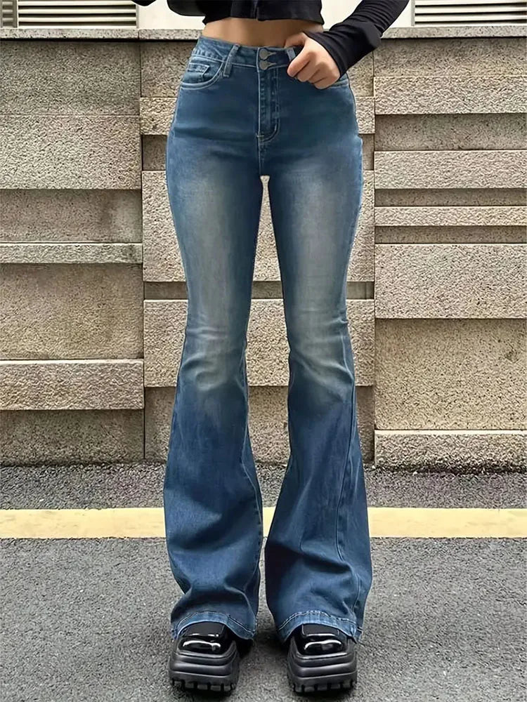 Jean Droit Femme Confortable avec Poches Latérales