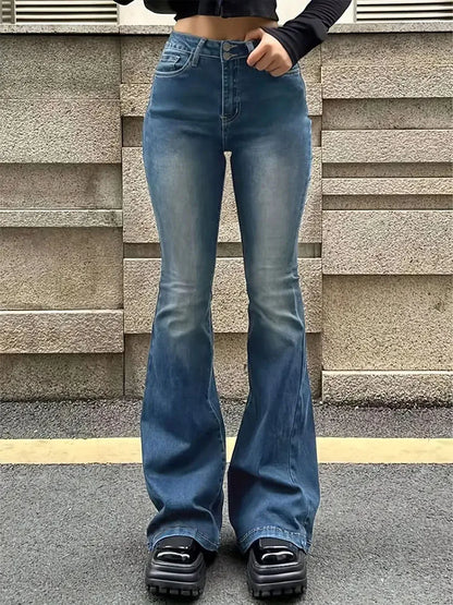 Jean Droit Femme Confortable avec Poches Latérales