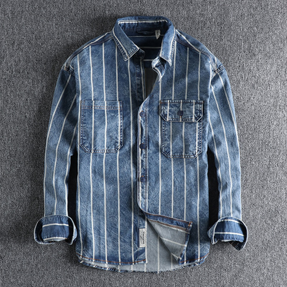 Chemise Homme Jean Classique Manches Longues - PanierRoyale