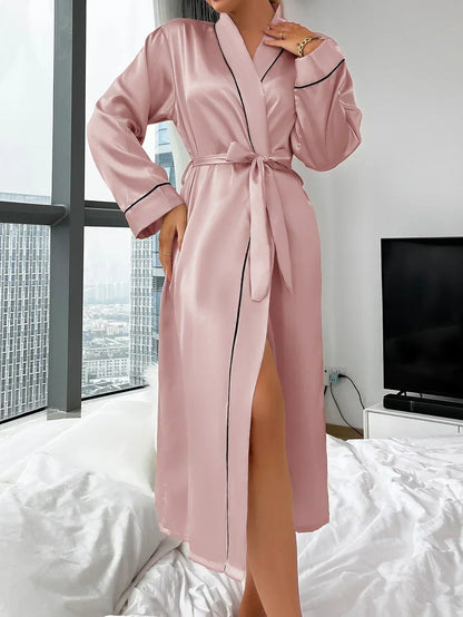 Peignoir Femme Satin Léger Coupe Fluide