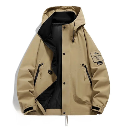 Parka Homme Capacité Compartiments avec Capuche et Fermeture Éclair