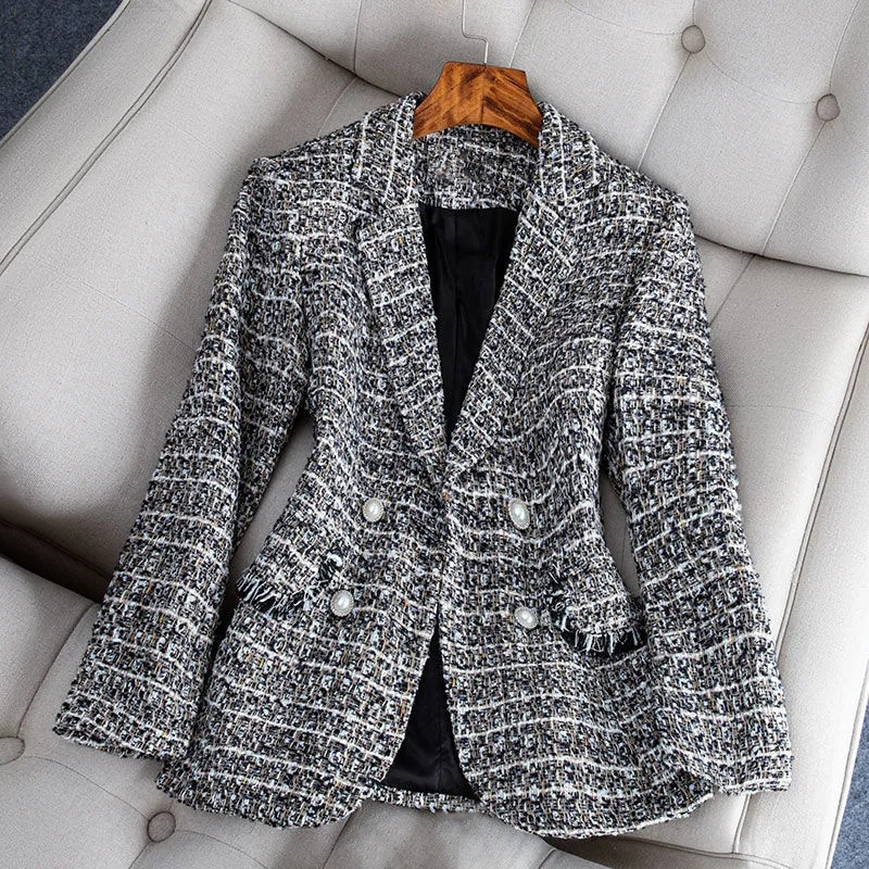 Veste Tweed Élégante Femme