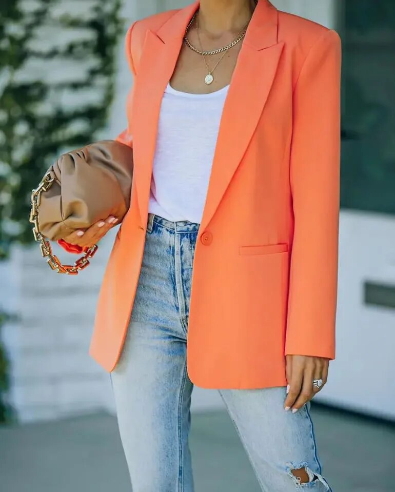 Blazer Femme Élégant Taille Relâchée - PanierRoyale