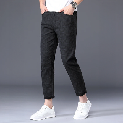 Pantalon Slim Homme à Carreaux pour Loisirs et Ville