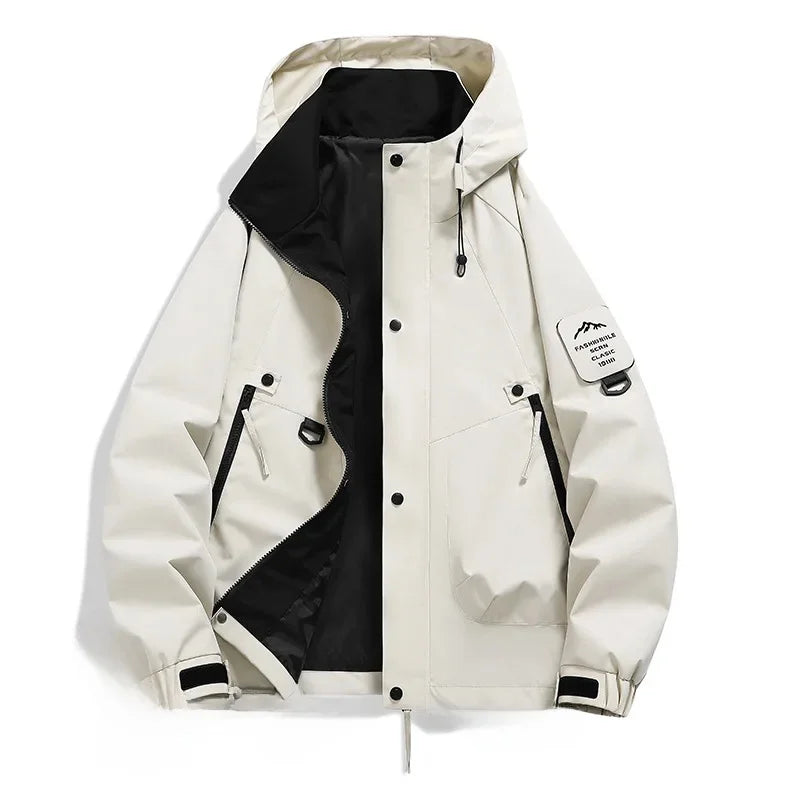 Parka Homme Capacité Compartiments avec Capuche et Fermeture Éclair