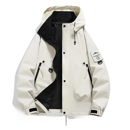 Parka Homme Capacité Compartiments avec Capuche et Fermeture Éclair