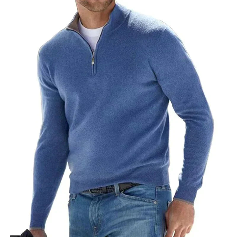 Pull Homme Zippé Chaud et Décontracté pour Hiver