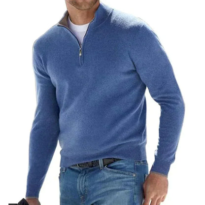 Pull Homme Zippé Chaud et Décontracté pour Hiver