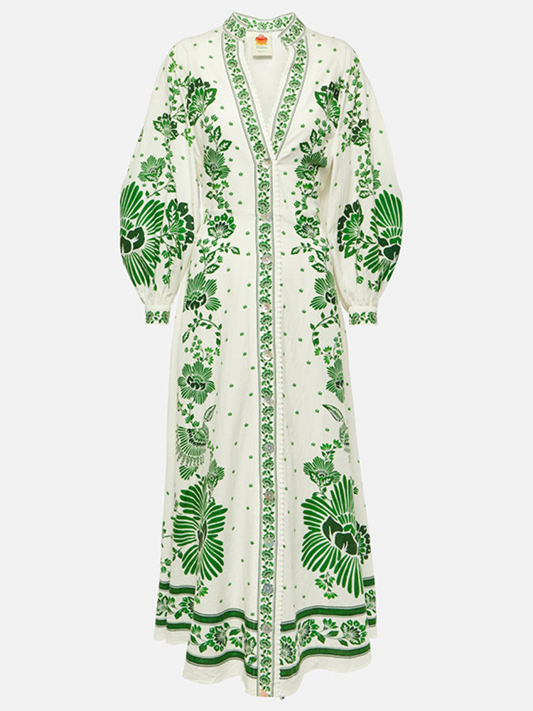 Robe Longue Élégante avec Ceinture et Manches Longues - PanierRoyale
