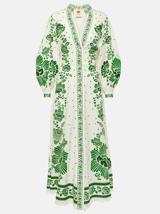 Robe Longue Élégante avec Ceinture et Manches Longues - PanierRoyale