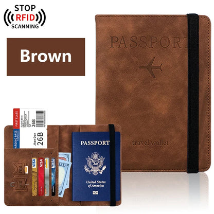 Porte-passeport Unisexe en PU avec Rangement Cartes Compact