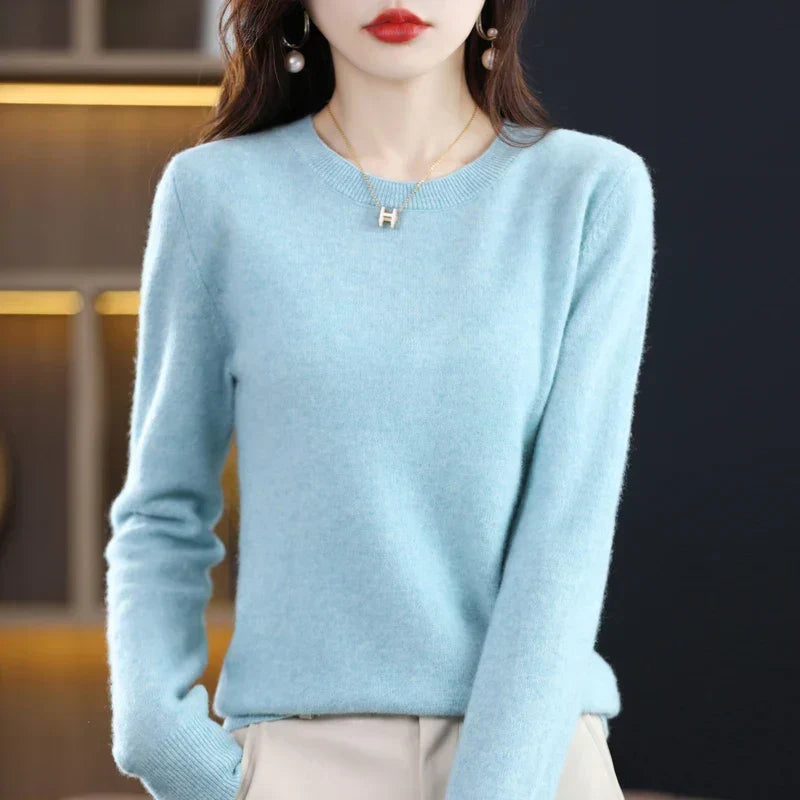Pull Femme Cachemire Col Rond Coupe Confortable