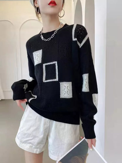 Pull Femme Col Rond Grosse Maille Hiver