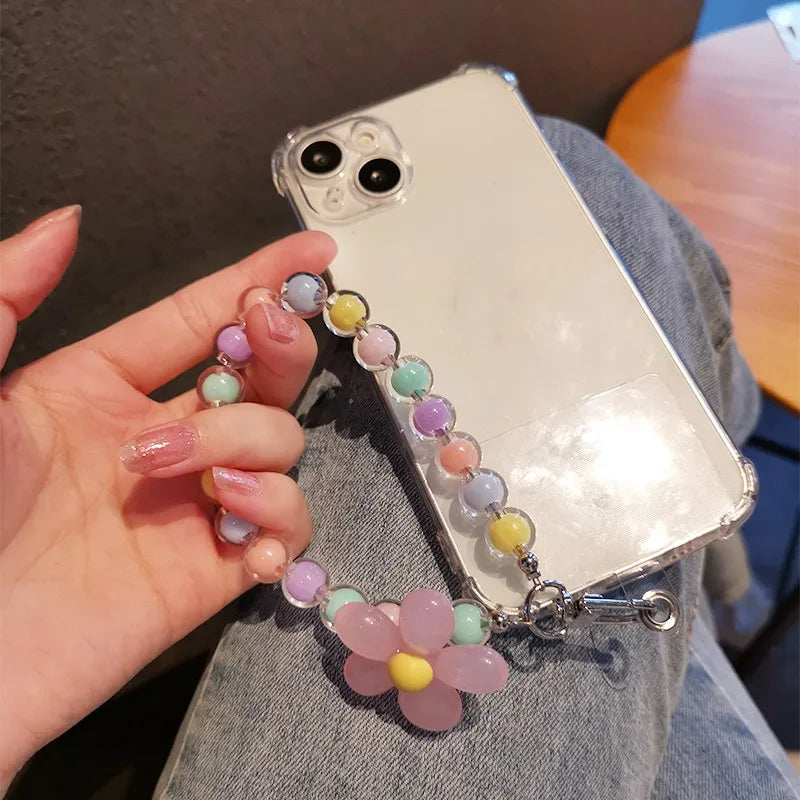 Dragonne téléphone Femme Perles Fait Main Décoration Fleur