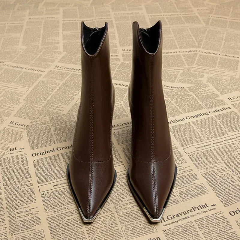 Bottines Femme Printemps Talon Pointu Élégantes