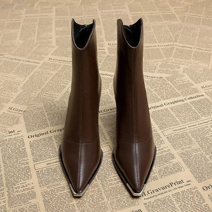 Bottines Femme Printemps Talon Pointu Élégantes