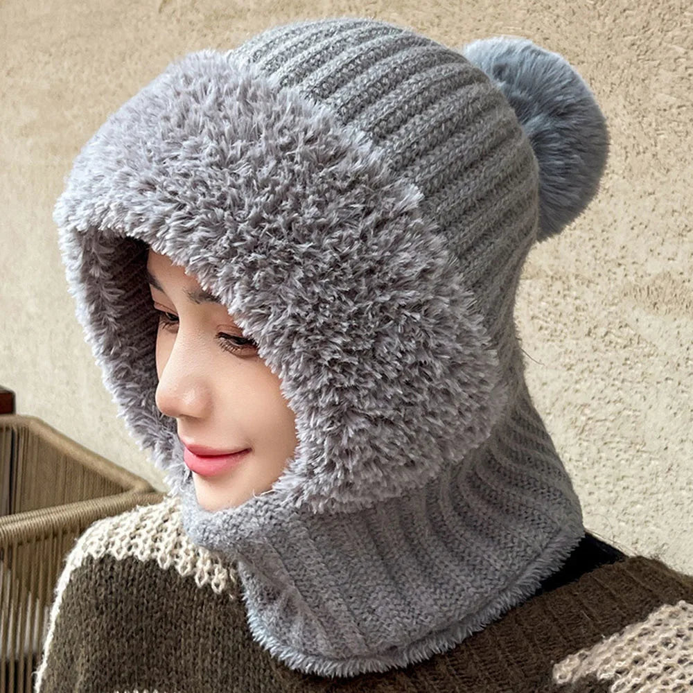 Bonnet Écharpe Femelle Hiver Doux et Chaud