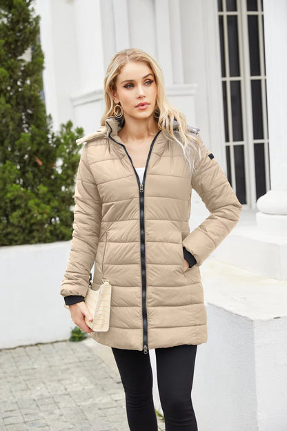 Doudoune Femme Hiver Chaude avec Capuche Détachable