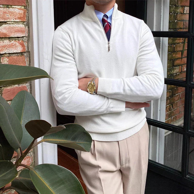 Pull Homme Col Zip Mi-Saison
