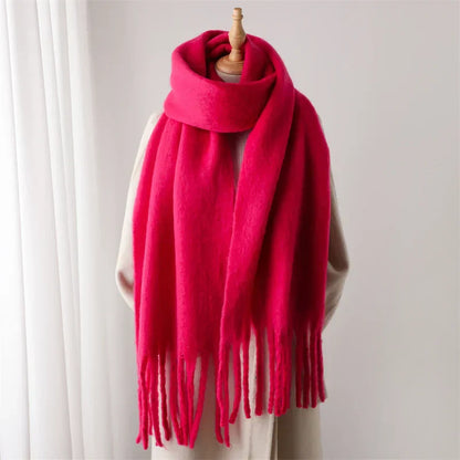 Écharpe Femme Hiver Douce et Chaude aux Franges