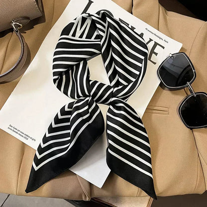 Foulard Carré Femme Satin Imprimé Multi-usage