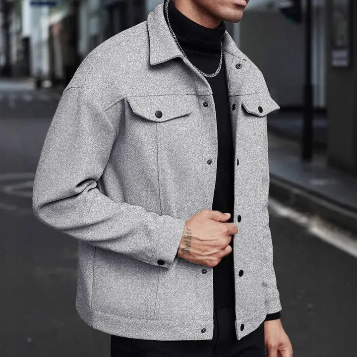 Veste Homme Boutonnée avec Poches Coupe Urbaine - PanierRoyale