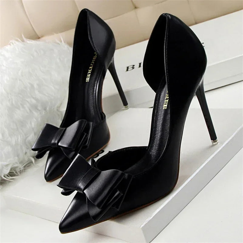 Chaussures Escarpins Talons Hauts à Nœud Délicat